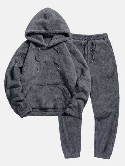 Teddy Hoodie Jogger Pants Set