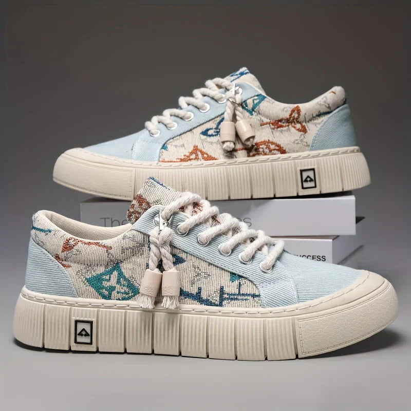 Echo Patterned Canvas Sneakers