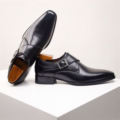 Giovanni Leather Monk Strap Shoes