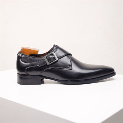 Giovanni Leather Monk Strap Shoes