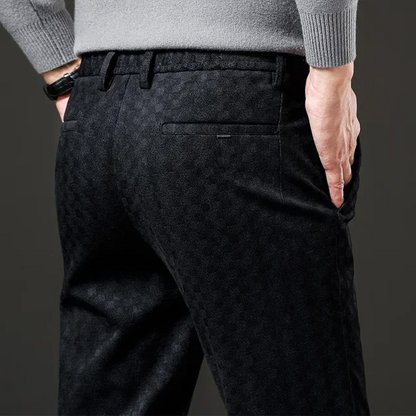Corduroy Checkered Pants Brown