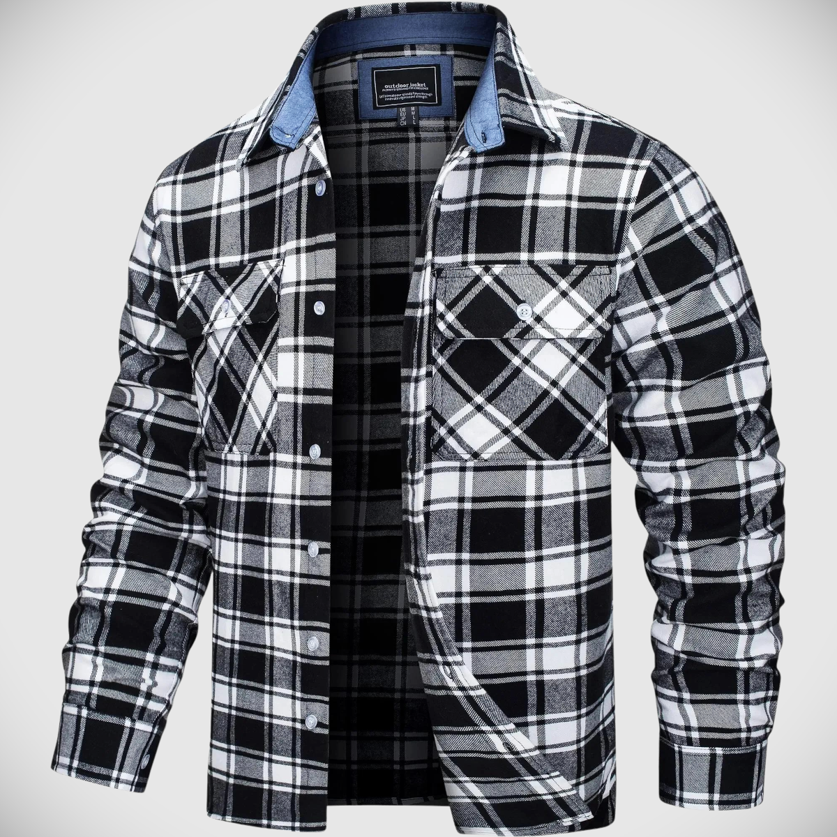 Men's Plaid Flannel Shirt Jacket