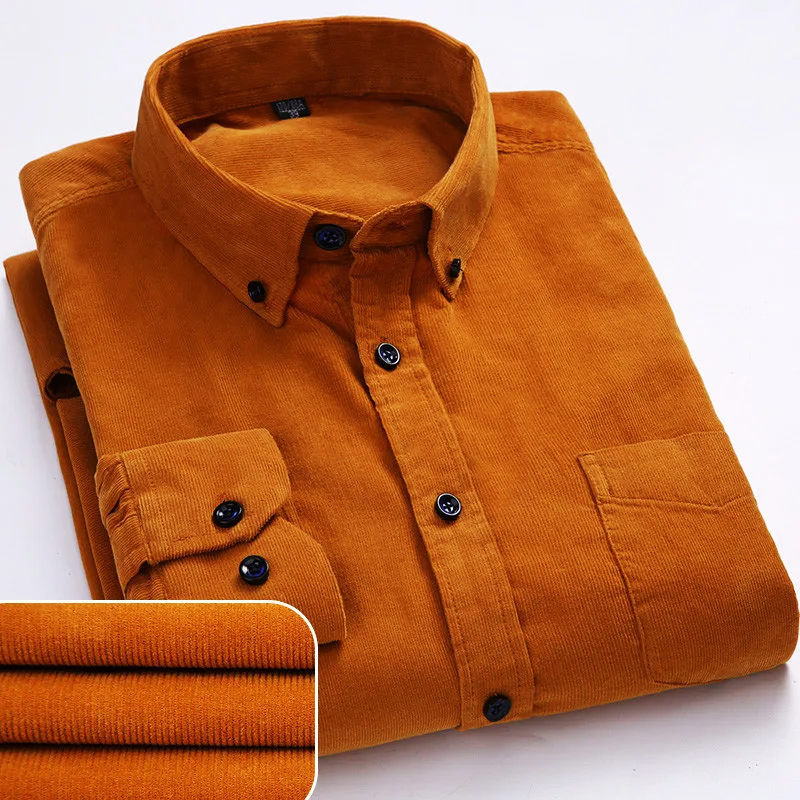 Corduroy Cotton Button-Up Shirt
