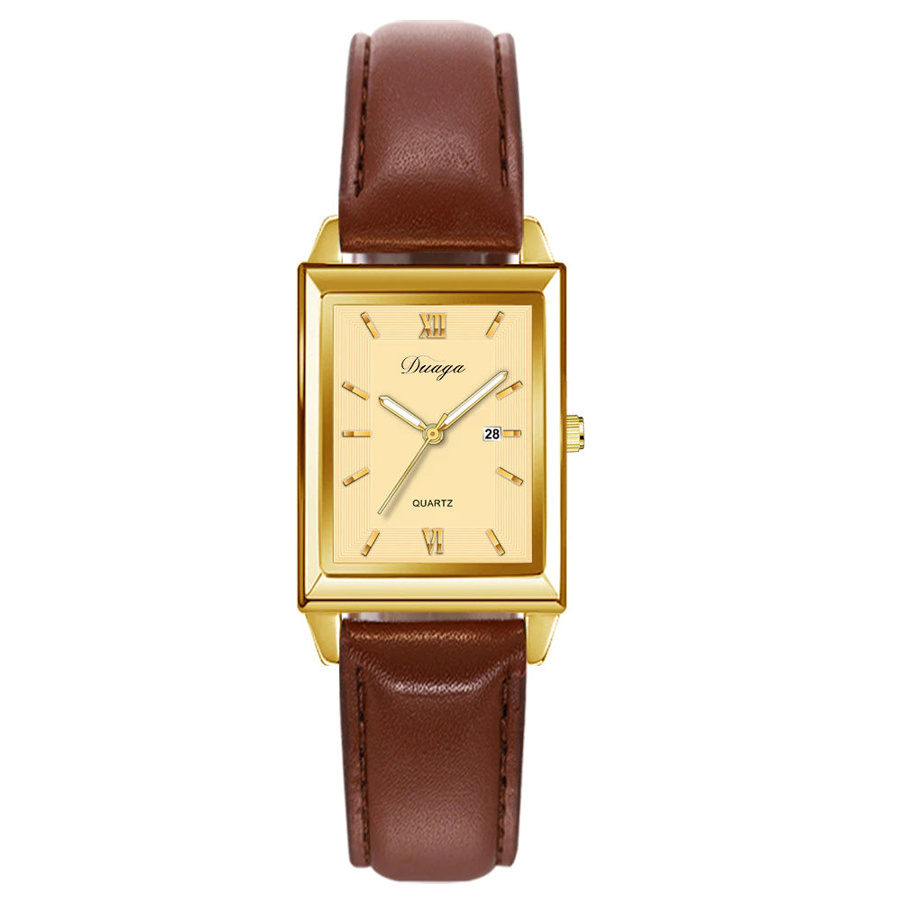 Cartier-Inspired Classic Rectangular Quartz Watch