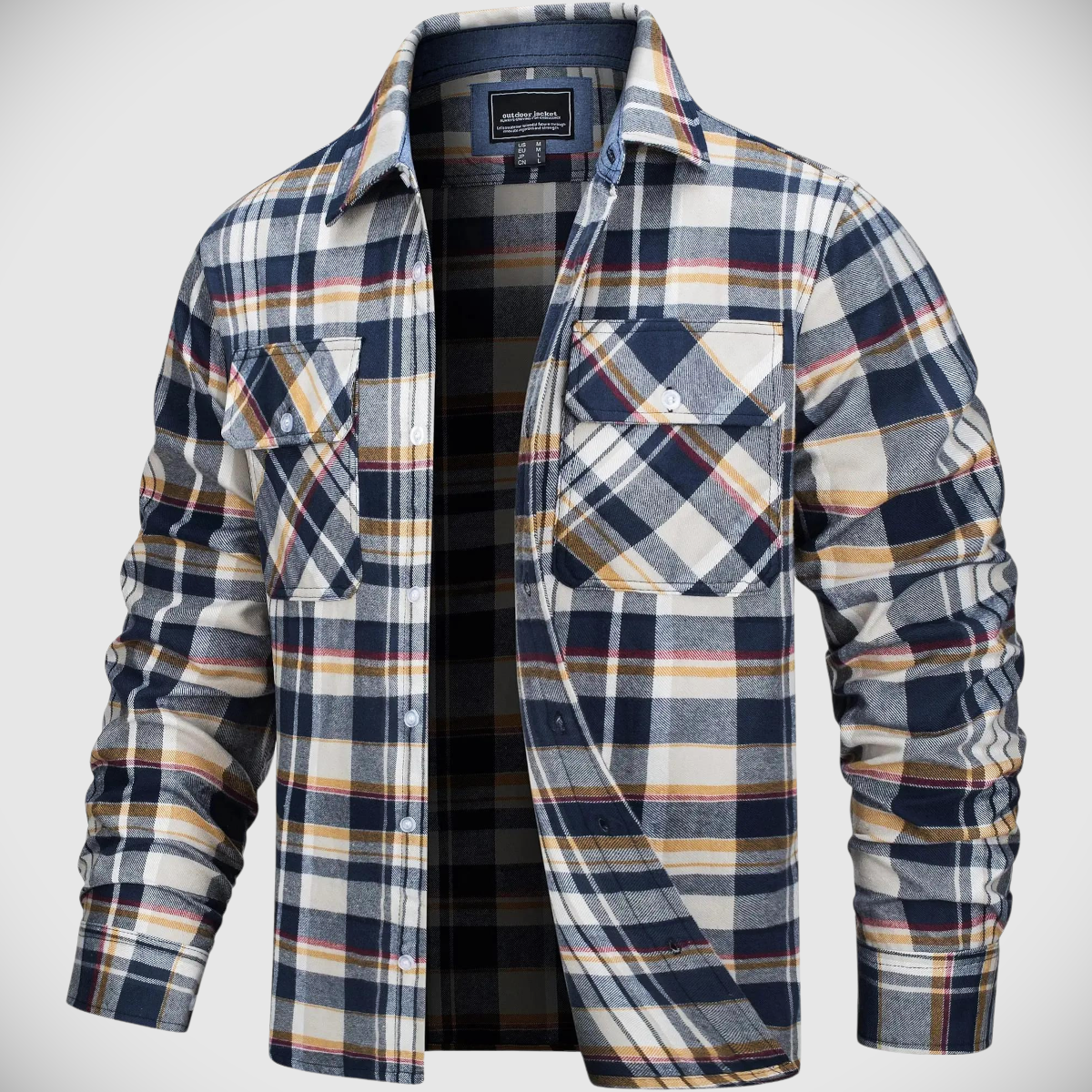 Men's Plaid Flannel Shirt Jacket